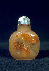 Cameo carved Chalcedony Chinese Snuff Bottle, John Neville Cohen